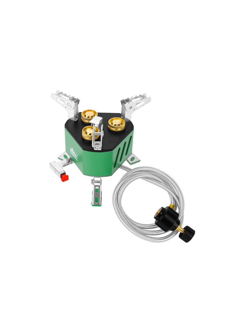 ALGHAFA Rafal Compact Portable Gas Stove with 3 Powerful Burners and Travel Bag for Camping & Outdoor Use , from ALGHAFA - Image 1